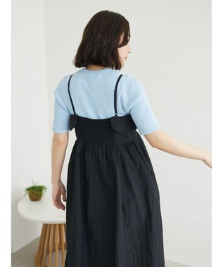 Green Parks ・ＳＵＧＡＲ　ＳＰＯＯＮ　フリルキャミワンピース Black