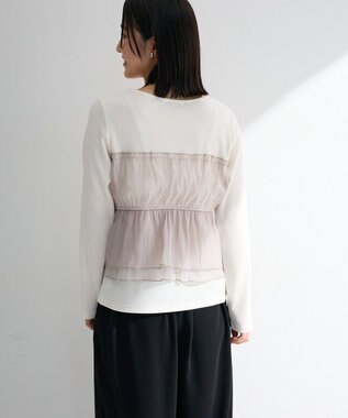 Green Parks オーガンジービスチェドッキングプルオーバー Gray