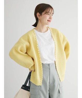 Green Parks ・ＥＬＥＮＣＡＲＥ　ＤＵＥパールトッパーカーディガン Yellow