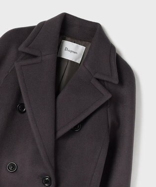 GRACE CONTINENTAL ショートビーバーロングコート チャコール