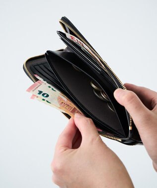 MIYABIYA LAQUOHクロス柄ジャガード財布 ブラック