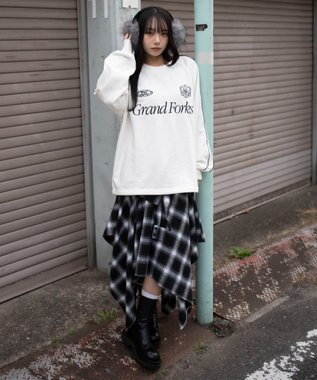 WEGO 【ユニセックス着用ITEM】ショートドロストラインプルオーバー ホワイト