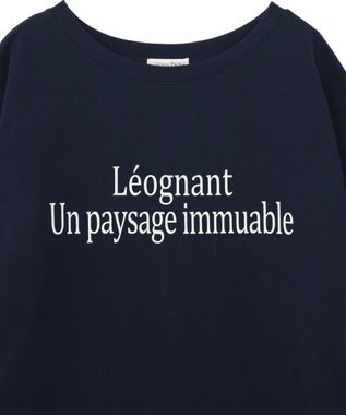 Green Parks 七分袖ロゴ裏毛プルオーバー Navy