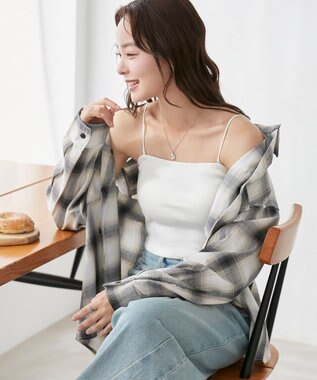 WEGO 【カップ付きインナー/SMサイズ展開】なちゅ盛れカップインショートキャミ オフホワイト