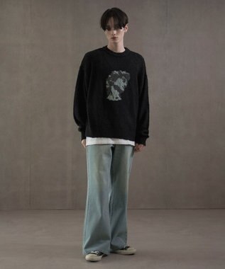 WEGO ボタンフライローライズフレアデニム デニム淡加工色