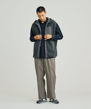 J.PRESS YORK STREET 【UNISEX】リバーシブル ボアベスト グレー系