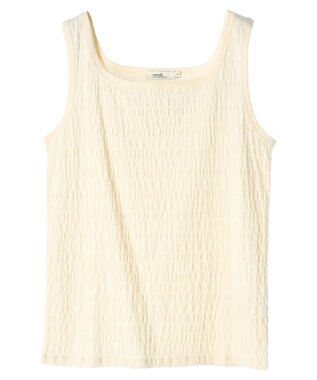 earth music&ecology シャーリングタンクトップ Ivory