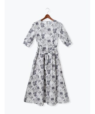 Te chichi マップパターンプリントワンピース ブラック