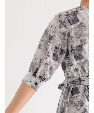 Te chichi マップパターンプリントワンピース ブラック