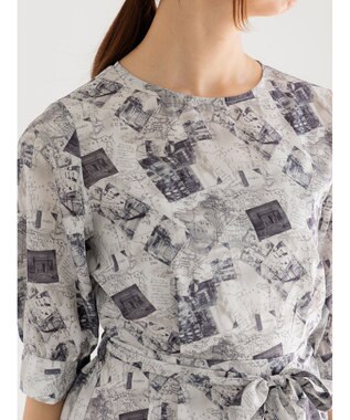 Te chichi マップパターンプリントワンピース ブラック