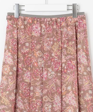 自由区 【速乾性・放湿性・防シワ性】サラサプリント タックスカート ブラウン系5