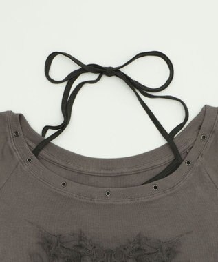 WEGO ハトメレイヤードグラフィックT ブラック中濃色