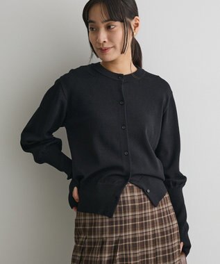 CRAFT STANDARD BOUTIQUE ロング袖リブコンパクトニットカーディガン