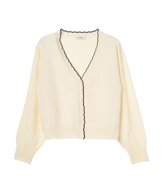 earth music&ecology ちびスカラップカーディガン Off White