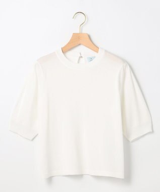 組曲 【先行予約】シアー ニット５分袖 プルオーバー ホワイト系