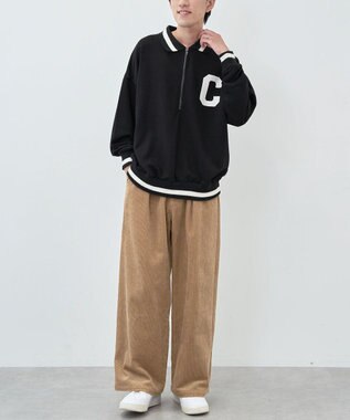 CRAFT STANDARD BOUTIQUE 【ユニセックス】裏毛ハーフジップスウェット Black