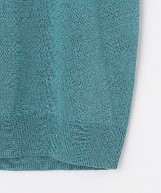 自由区 L ペーパーコットンスクエアネックニット プルオーバー ターコイズ