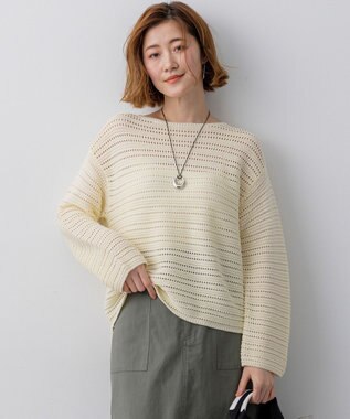 23区 【先行予約】コットンギマ ボートネック ニット