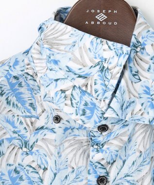 JOSEPH ABBOUD 【清涼・JAPANファブリック】パナマボイルリゾートプリントシャツ サックスブルー系6