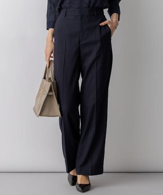 23区 【先行予約】アイアスマットストレッチ ワイド パンツ ネイビー系