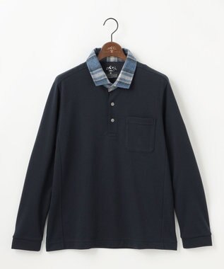 JOSEPH ABBOUD MOUNTAIN 【オーガニックコットン使用/JAPANファブリック】アウトドア ポロ ネイビー系