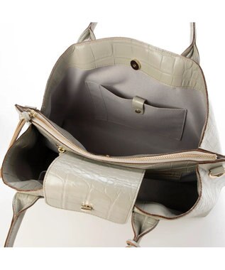 UNBILLION perche ゴートユーティリティヒネリかぶせA4トート CGRY