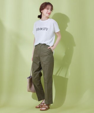 ANY L 【ウエストゴム/ストレッチ】スタイリッシュベイカーパンツ カーキ