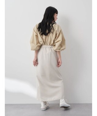 earth music&ecology 袖タックブラウス Beige