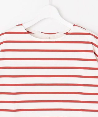 自由区 【洗える】ボーダーワイドBIG Tシャツ オフ×レッド