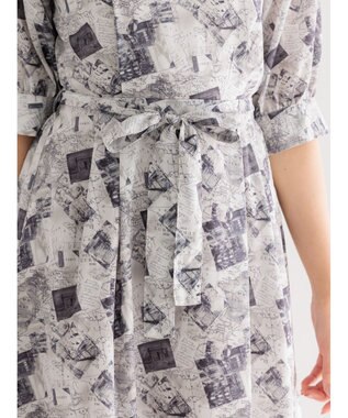 Te chichi マップパターンプリントワンピース ブラック