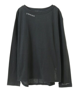 CRAFT STANDARD BOUTIQUE ラメ天竺刺繍ロンTEE Charcoal Gray