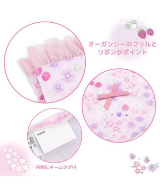 Mother garden マザーガーデン  野いちご 巾着 《小花いちご柄》 小 小花いちご柄