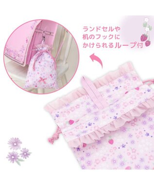 Mother garden マザーガーデン  野いちご 巾着 《小花いちご柄》 小 小花いちご柄