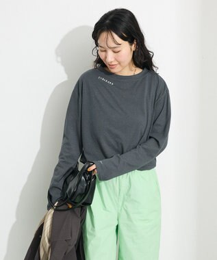 CRAFT STANDARD BOUTIQUE ラメ天竺刺繍ロンTEE Charcoal Gray