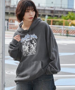 WEGO 【ユニセックス着用ITEM】ピグメントグラフィックプルパーカー 柄2