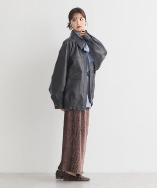 earth music&ecology シャイニーベロアスカート Brown