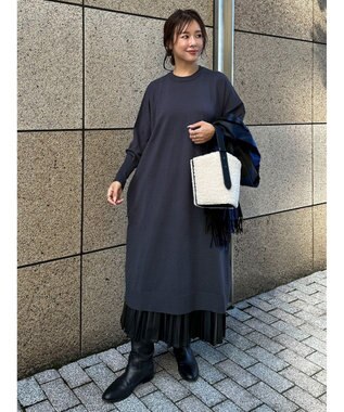 Green Parks オーバーサイズニットワンピース Charcoal Gray