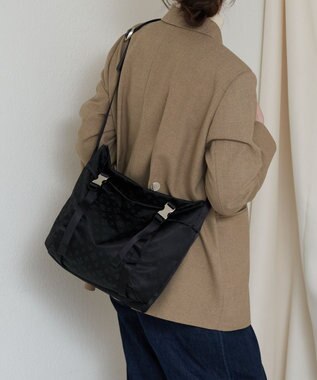 russet ナイロンジャガードメタルバックルショルダーバッグ M(CE-1671) Trv-Black