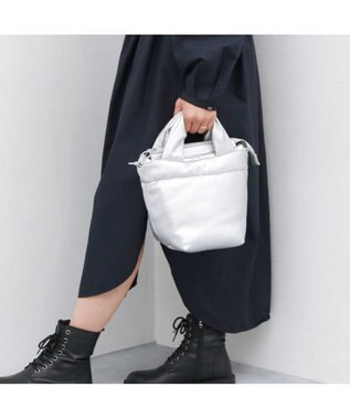 UNBILLION カシュカシュ cachecache / ポーチ付きパファーミニトートバッグ シルバー