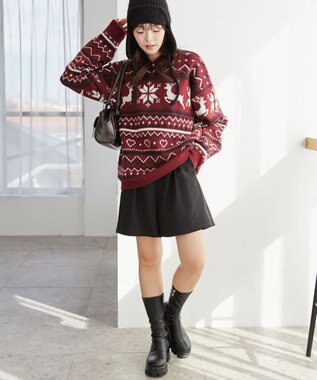 WEGO フラッフィーグラフィックBIGニットプルオーバー 柄11