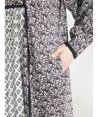 CRAFT STANDARD BOUTIQUE インド綿混エスニック切替ワンピース Charcoal Gray