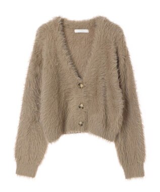 Green Parks ・Ｐｅｔｉｔ　Ｆｌｅｕｒ　シャギーニットカーディガン Gray Beige