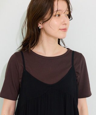Green Parks レーヨンクレープキャミワンピース Black