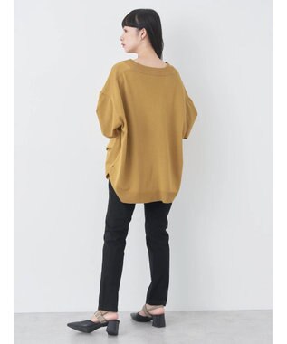 earth music&ecology サイドスリットルーズＶネックカーディガン Mustard