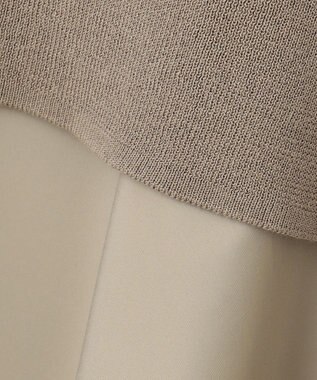 自由区 S 【カタログ掲載・洗える】ハイツイストコットンアセテート異素材コンビ ワンピース ダークサンドxサンド