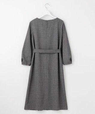 自由区 S 【洗える】ウールミックスストレッチツイル ワンピース ライトグレー系