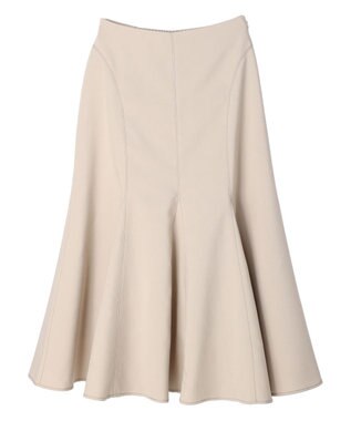 earth music&ecology 配色ステッチパネルフレアスカート Light Beige