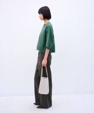 ATON NATURAL DYED URAKE | オーバーサイズハーフスリーブスウェット GREEN