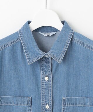 J.PRESS LADIES 【洗える】5ozバージラコンパクト デニムシャツ ユーズド系
