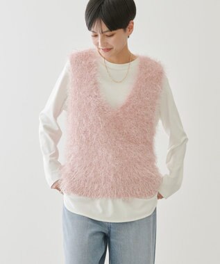 AMERICAN HOLIC 選べる丈２サイズ前後２ｗａｙシャギーベスト